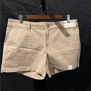 A.n.a. Size 12 Women's Tan Kahki Mid-Rise Shortie Short Shorts with 3.5”‎ inseam
